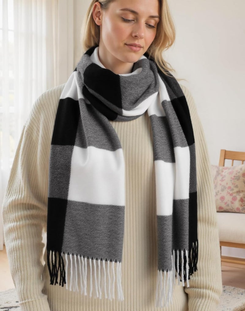 BLATIAL Store Womens Scarf Winter Blanket Large Scarves Thick Soft Warm Plaid Chunky Scarfs - Image 5